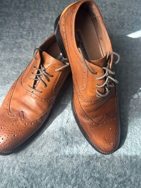 Johnston & Murphy Brown Leather Wingtip Brogue Oxfords